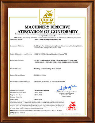 CE certificate of dock leveler
