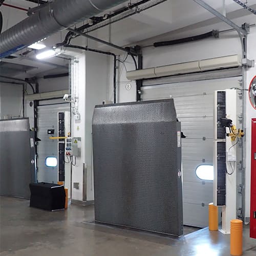 vertical storing dock levelers
