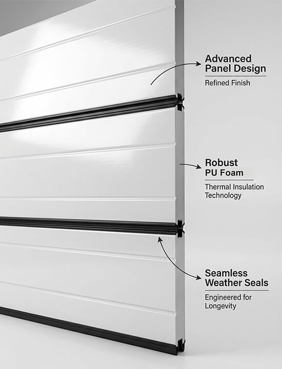 sectional garage door structure